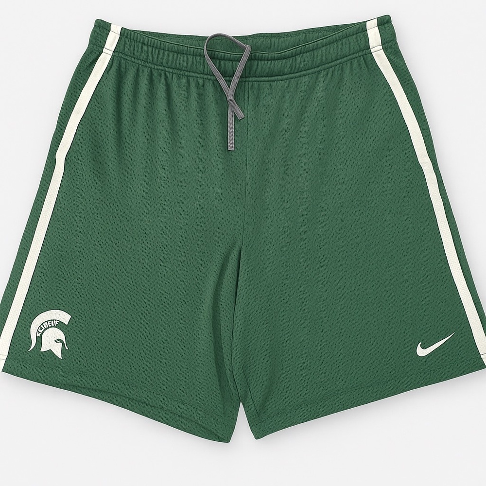 EUC Nike Michigan State Spartans Mesh Athletic Shorts – Green – Size XXL - W51 - Picture 3 of 7